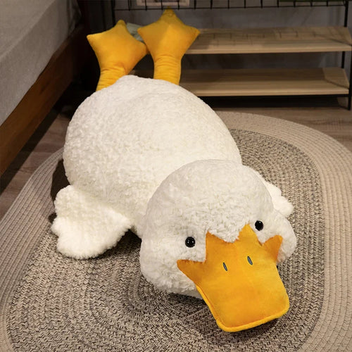 Load image into Gallery viewer, Giant Duck Plush Toy Stuffed Big Mouth White Duck lying Throw Pillow for Lover  Sleeping Cushion Pregnant Leg
