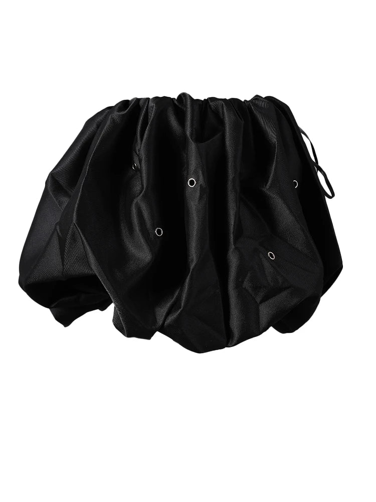 High Elastic Waist Black Bandage Elegant Mini Bud Half-body Skirt Women Fashion Tide New Spring Autumn 2025 11A0273