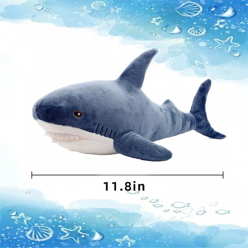 Load image into Gallery viewer, 30cm Blue Shark Stuffed Plush Doll Soft Cute Cartoon Animal Reading Pillow Cushion Ocean Decoration Toy Children Birthday Gifts
