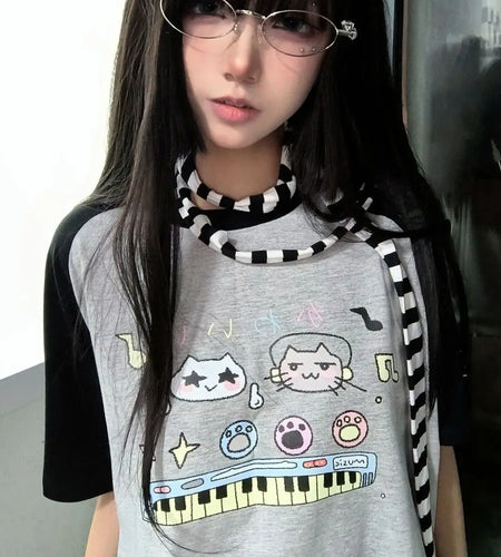 Summer Woman T-shirts Y2k Tops Oversized T Shirt Ropa Mujer Shirts for Women Japanese Tees Cute Camisetas Casual Fashion Tshirts