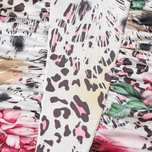 Load image into Gallery viewer, Hollow Out Halter Print Mini Dress For Women Robe Fashion Sleeveless Backless High Waist Ruffled Club Party Dress
