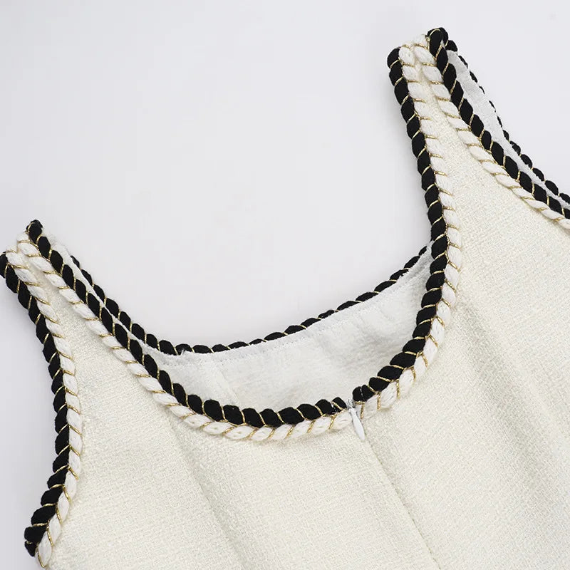 Sleeveless A-line Sexy Mini Dress For Women White Spaghetti Strap Sleeveless Backless Pleated Club Party Dress Clubwear