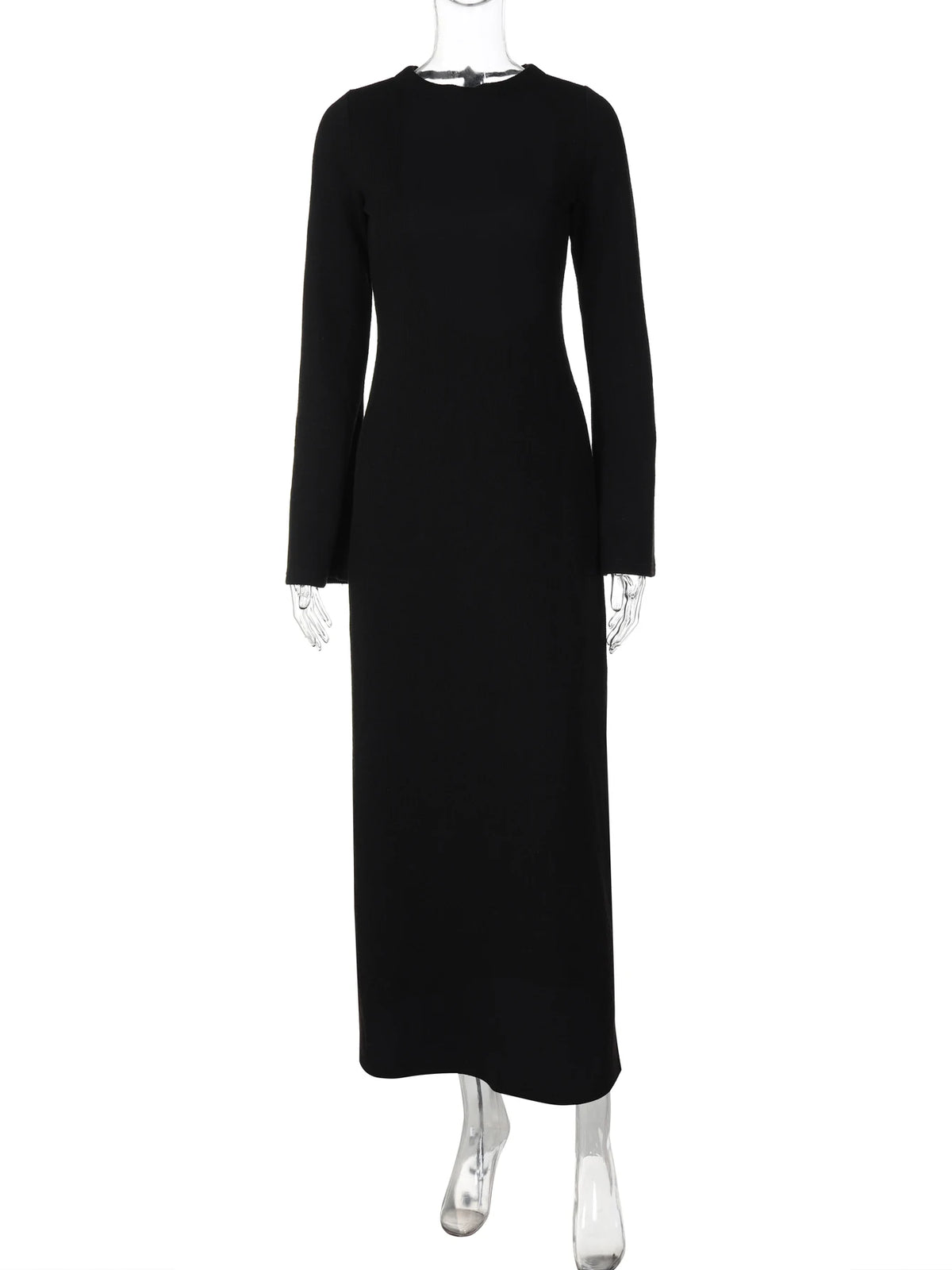 Solid Long Sleeve Backless Bandage Sexy Slim Maxi Dress 2024 Fall Winter Women Fashion New Y2K Outfit Party Festival