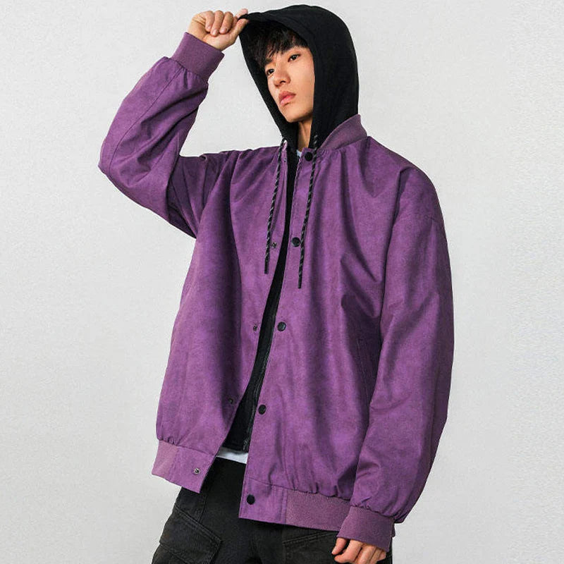 Men's Hooded Jacket Spring New American Fake Two-piece Patchwork Multip Pocket Trendy High Street Menwear 2025 9W1275