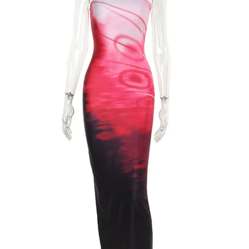 Load image into Gallery viewer, Strapless Print Sexy Midi Dress For Women Fashion Off-shoulder Backless Bodycon Club Party Sexy Long Dress Clubwear
