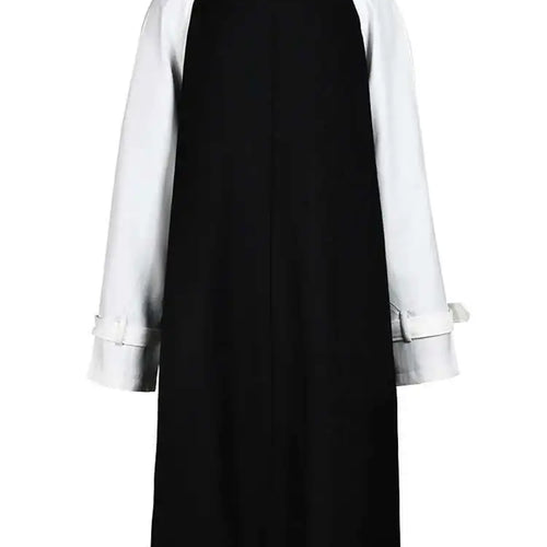 Load image into Gallery viewer, Women Black Color-block Big Size Trench New Lapel Long Sleeve Loose Fit Windbreaker Fashion Spring Autumn 2025 1DF328401
