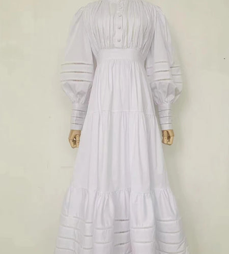 Vintage Solid Midi Dress For Women V Neck Long Flare Sleeve High Waist Patchwork Ruched Dresses Female 2022 Fashion Clothing