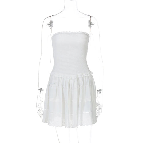 Load image into Gallery viewer, Off-shoulder Strapless A-line Sexy Mini Dress For Women Fashion Lace Sleeveless Backless High Waist Club Party Dress
