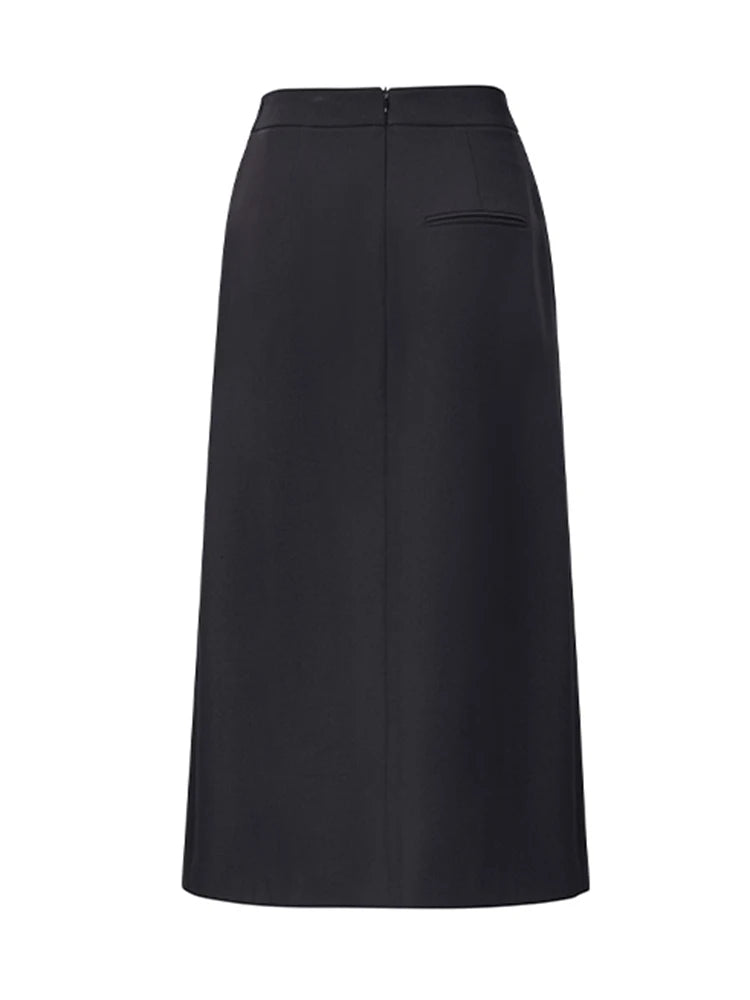 Solid Split Slimming Elegant Skirts For Women High Waist Temperament Minimalist Skirt Female Fashion Clothing