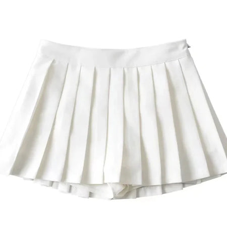 Summer High Waist Skirts Womens Sexy Mini Skirts Vintage Pleated Skirt Korean Tennis Skirts Short White Black