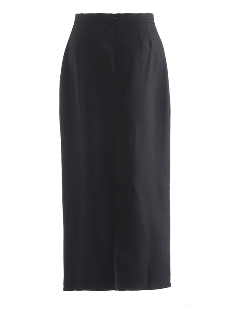 High Elastic Waist Black Three-dimensional Nailed Flower Half-body Skirt Women Fashion Tide New Spring Autumn 2025 1DJ0647