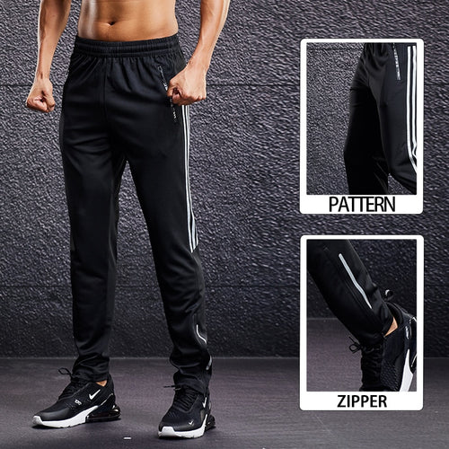 Load image into Gallery viewer, Men Running Sport Pants with Zipper Pockets Football Training Joggings Sweatpants Basketball Soccer Trousers Plus Size for Male
