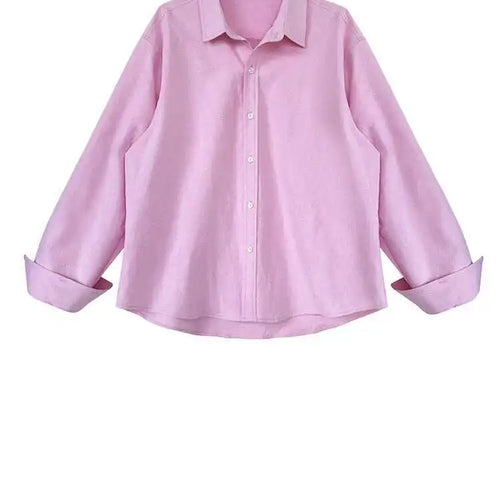 Load image into Gallery viewer, Women White Brief Plain Color Big Size Casual Blouse New Lapel Long Sleeve Shirt Fashion Tide Spring Autumn 2025 1DJ0744
