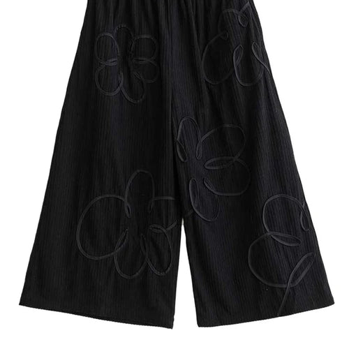 Load image into Gallery viewer, High Elastic Waist Black Printed Long Wide Leg Casual Pants New Trousers Women Fashion Tide Spring Autumn 2025 1LD1510
