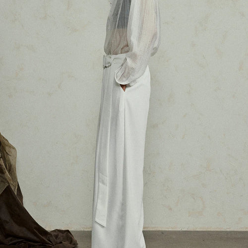 Load image into Gallery viewer, Women White Thin Perspective Big Size Blouse New Stand Collar Long Sleeve Shirt Fashion Tide Spring Autumn 2025 1DJ0350
