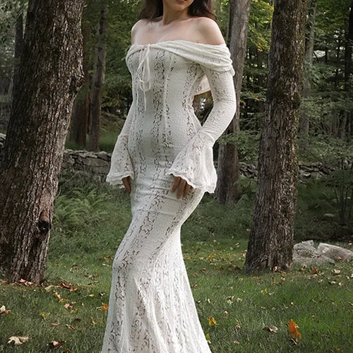 Load image into Gallery viewer, Autumn/Winter Fashion Sexy Lace Tight Dress Women 2025 New Strapless Lace High Waist Tailored Dress Party Evening Dress
