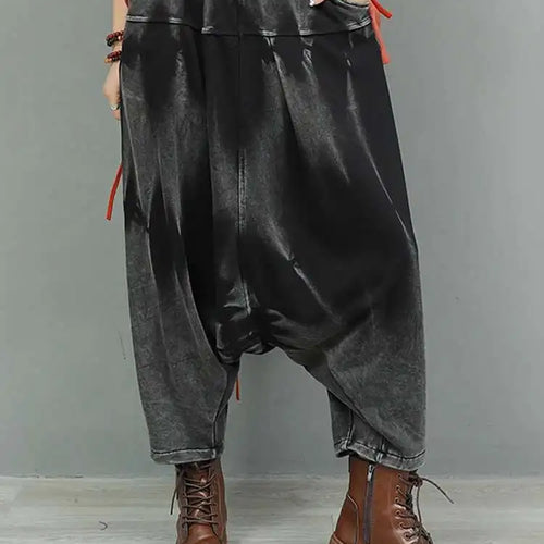 Load image into Gallery viewer, High Elastic Waist Black Tie Dye Casual Big Size Corss Pants New Trousers Women Fashion Tide Spring Autumn 2025 1DJ0278
