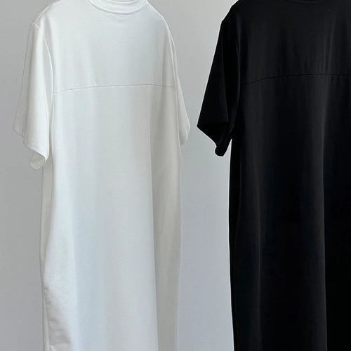 Load image into Gallery viewer, Women White Bandage Irregular Big Size Midi Dress New Round Neck Short Sleeve Fashion Tide Spring Summer 2025 1DJ1263
