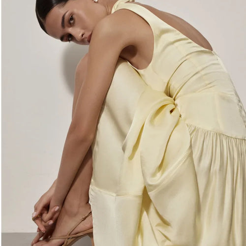 Load image into Gallery viewer, Elegant Sleeveless Tight  Backless Dress Women Slim Pleated Female Vestidos Summer New 2024 Party Vacation Evening Dress
