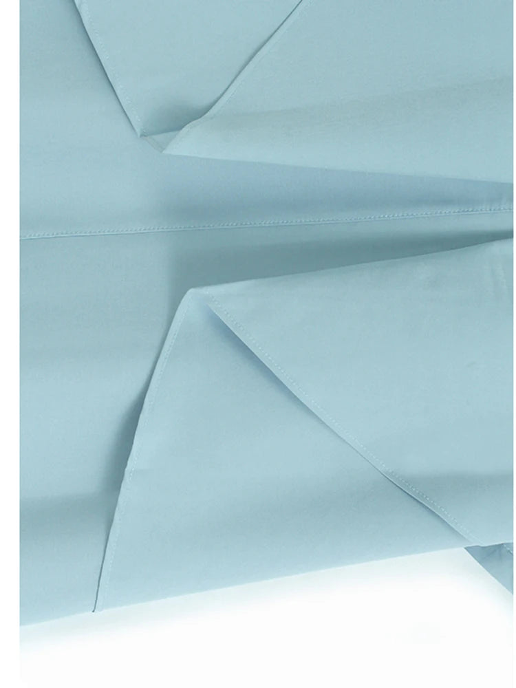 Women Blue Pleated Irregular Big Size Midi Dress New Round Neck Short Sleeve Fashion Tide Spring Summer 2025 1DJ1230