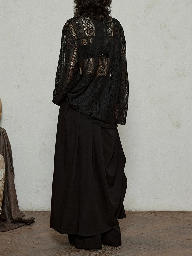 Women Black Lace Hollow Out Big Size Blouse New Bow Collar Long Sleeve Shirt Fashion Tide Spring Autumn 2025  1DJ1179