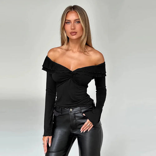 Load image into Gallery viewer, Slim Sexy Skirt Two Piece Sets Women Strapless Long Sleeve Crop Top And Hot Mini Skirt Female Party Two Piece Sets
