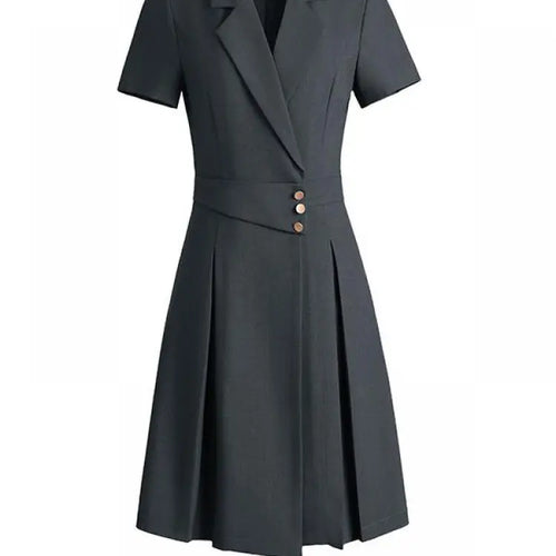 Load image into Gallery viewer, Women Solid Elegant Single Breasted Suit Dress 2024 Summer New Fashion Clothing High Waist Slim Short Sleeved Party Blazer Dress
