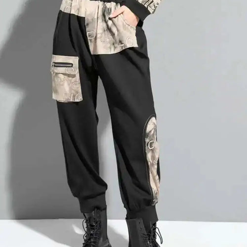 Load image into Gallery viewer, High Elastic Waist Black Printed Long Harem Pants New Loose Fit Trousers Women Fashion Tide Spring Autumn 2025 1DF1317
