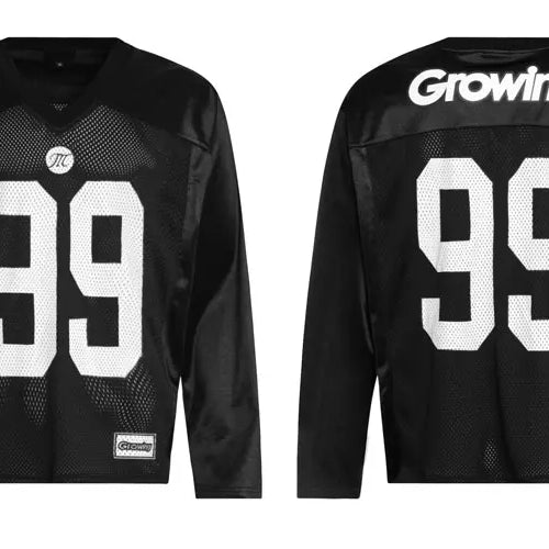 Load image into Gallery viewer, Vintage Jersey T-Shirt Graphic Printed Sports Patchwork Long Sleeve Tshirt Streetwear Hip Hop Casual V-Neck Quick Drying Tee Top
