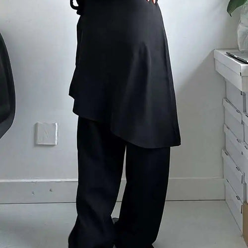 Load image into Gallery viewer, High Elastic Waist Black Embroidery Irregular Pants New Loose Fit Trousers Women Fashion Tide Spring Autumn 2025 1DH5173
