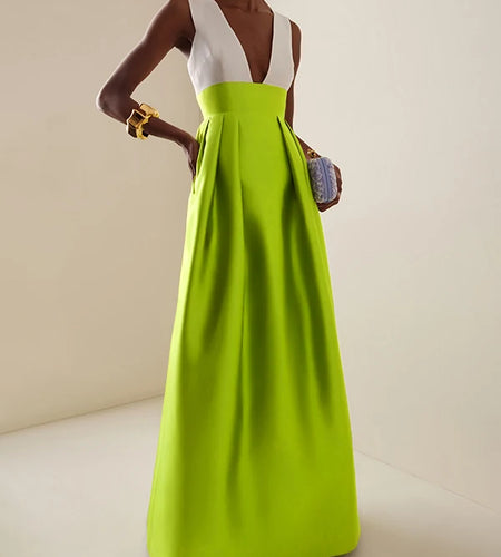 Women's Elegant Evening Cocktail Maxi Dresses 2025 High Waisted Deep V-Neck Sexy Dress for Woman Party Wedding Guest