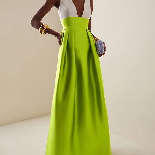 Load image into Gallery viewer, Women&#39;s Elegant Evening Cocktail Maxi Dresses 2025 High Waisted Deep V-Neck Sexy Dress for Woman Party Wedding Guest
