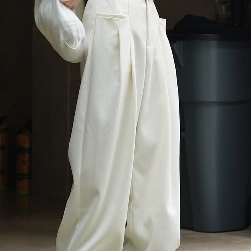 Load image into Gallery viewer, High Waist Brown Pleated Casual Long Wide Leg Pants New Loose Fit Trousers Women Fashion Tide Spring Autumn 2025 1DF4423
