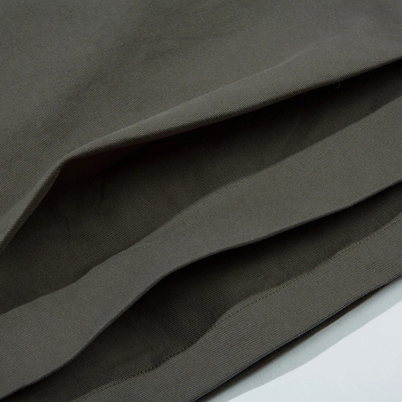 Men's Causal Shorts New American Pleated Cropped Summer Loose Solid Color Simple Design Straight Leg Male Clothing 9W1889