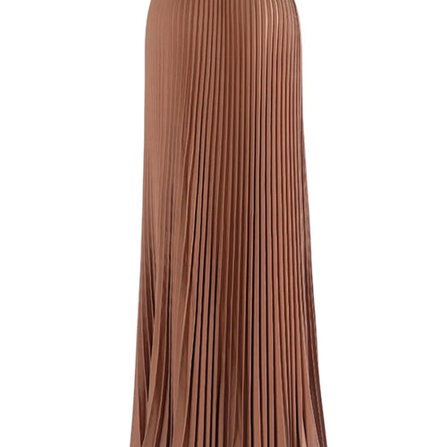 Load image into Gallery viewer, High Elastic Waist Pleated Camel Irregular Shaped Long Half-body Skirt Women Fashion Tide New Spring Autumn 2025 1DH9415

