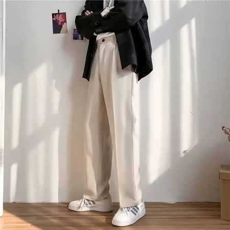 Suit Pants Men Hanging New Tide Straight Wide Leg Trousers Spring Style Loose Casual Male Solid Color Pant Summer 9W1213