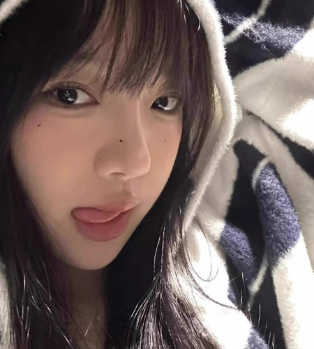 Y2k Aesthetic Contrast Color Hooded Cardigan Femme Striped Vintage Autumn Mohair Zipper Top Harajuku Casual Loose Women Sweaters