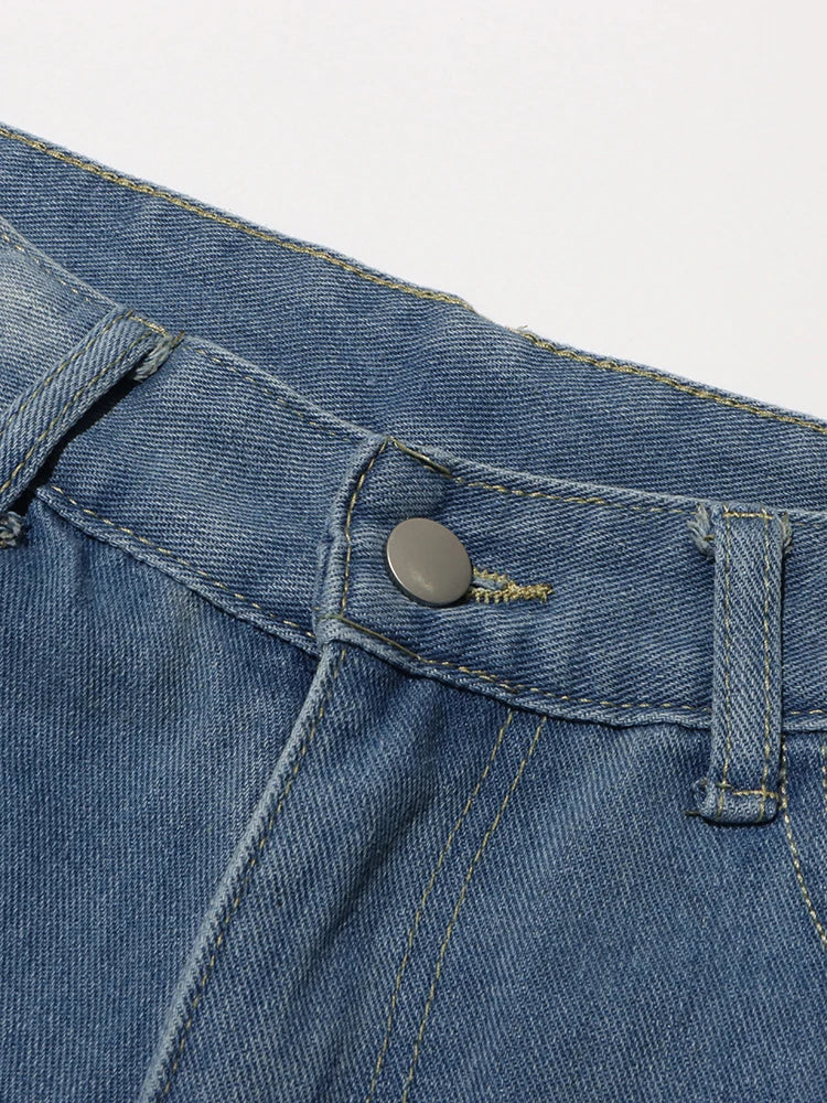Designer Patchwork Bowknot Jeans For Women High Waist Spliced Pocket Streetwear Full Length Pants Female Fashion