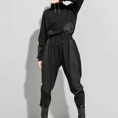 Load image into Gallery viewer, High Elastic Waist Black Contrast Color Long Harem Trousers New Loose Fit Pants Women Fashion Spring Autumn 2025 1DE2454
