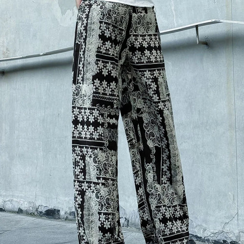 Load image into Gallery viewer, High Elastic Waist Black Zebra Stripes Long Wide Leg Pants New Trousers Women Fashion Tide Spring Autumn 2025 1DJ1535
