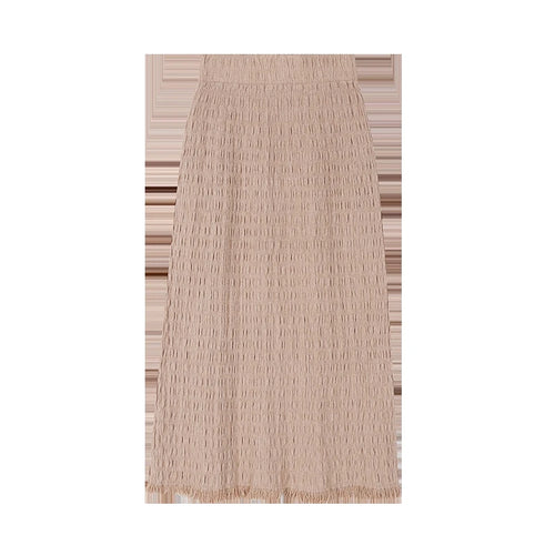 Load image into Gallery viewer, Women Solid Straight Slim Knitted Midi Skirt 2023 Autumn Winter Vintage Elegant Elastic High Waist Tassel Wrap Hip Skirts Female
