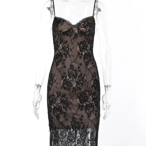 Load image into Gallery viewer, Sexy Lace Patchwork Lace Up Dress For Women's 2024 Summer Season New Elastic Tight Waist Pack Hip Party Club Clothing
