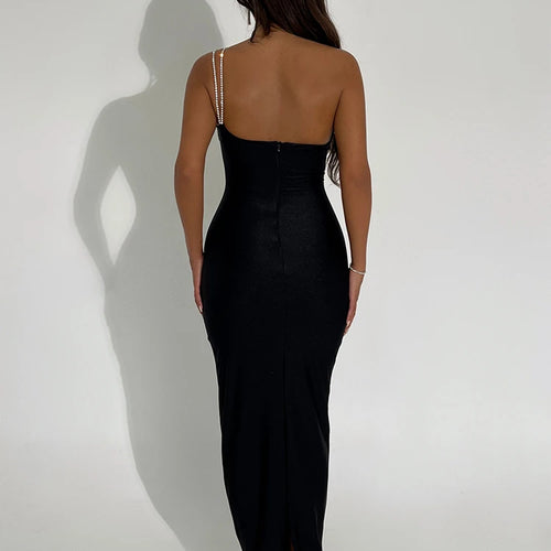 Load image into Gallery viewer, Sexy Bright Diamond Lnclined Shoulder Women Dress Backless Elegant Elastic Dress Summer Slim Fashion Party Clubwear
