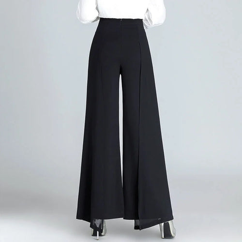 Load image into Gallery viewer, Chiffon Wide Leg Pants High Waist Casual Black Elegant Trousers Women Korean Fashion Clothing 2023 New Baggy Pantalon Femme
