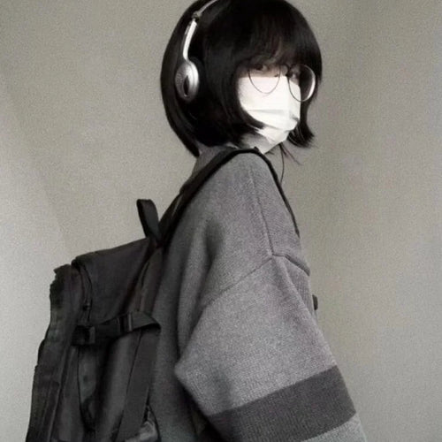 Load image into Gallery viewer, Japanese Vintage Knitted Cardigan Women Loose All Match Harajuku Sweater Jackets Grunge Korean Kardigany Top Kardigan
