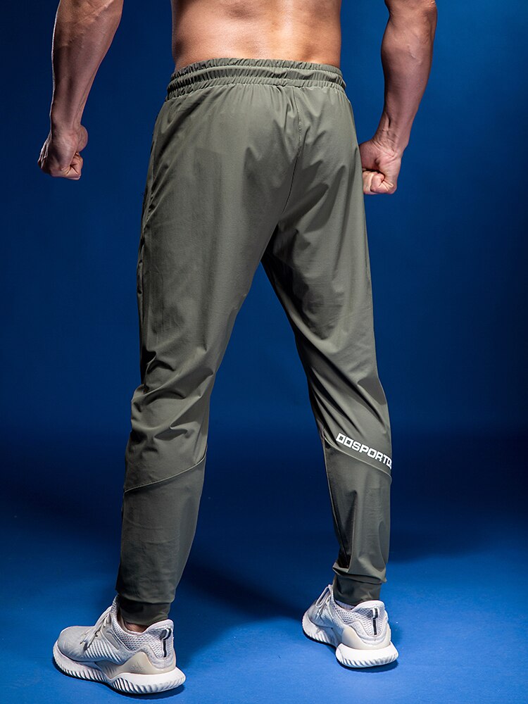 Men Sport Pant Training Bodybuilding Trousers Youngster Fitness Running Sweatpant Thin Elastic Dry Fit Zipper Pockets Long Pants