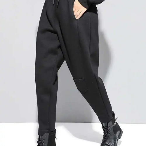 Load image into Gallery viewer, High Elastic Waist Black Thick Casual Harem Pants New Loose Fit Trousers Women Fashion Tide Spring Autumn 2025 1DF4690
