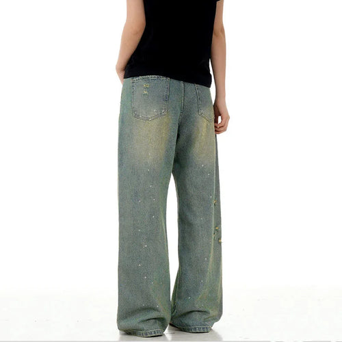 Load image into Gallery viewer, Men's Jeans New High Street  American Style Cat Whisker Stylish Distressed Denim Pants Straight Leg Male Trousers 9W1720
