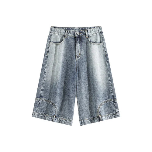 Load image into Gallery viewer, Men&#39;s Denim Shorts New American Personalized Straight Wide Leg Male Short Jeans Summer High Street Men Clothing 9W1670
