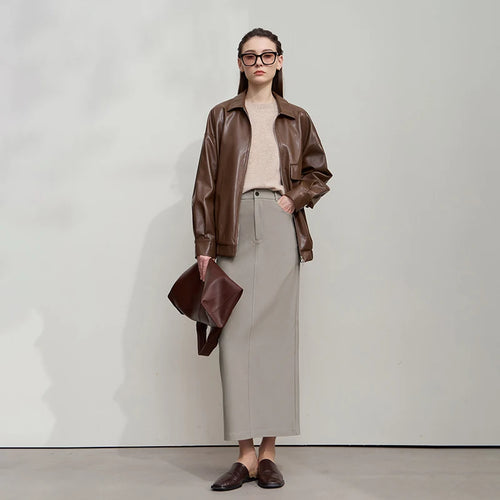 Load image into Gallery viewer, Women's Skirt 2025 Autumn New Solid Elegance Simple Style Straight Long Skirt Casual Versatile Women's Clothing 12543187
